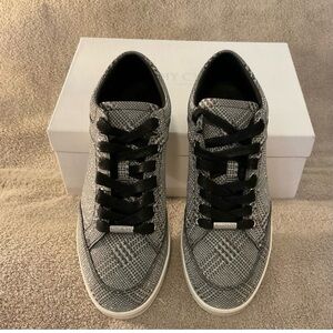 Jimmy Choo Prince of Stars Glitter Fashion Sneakers in Silver size 8